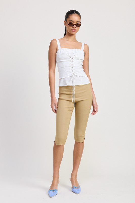 Chic Structure Square Neck Corset Top