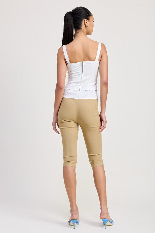 Chic Structure Square Neck Corset Top