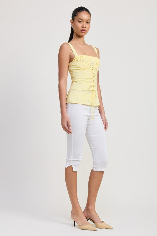 Chic Structure Square Neck Corset Top