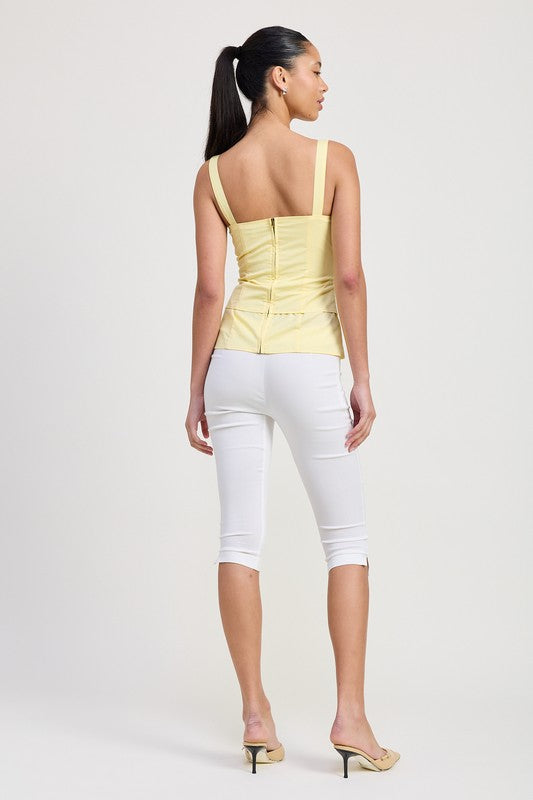 Chic Structure Square Neck Corset Top