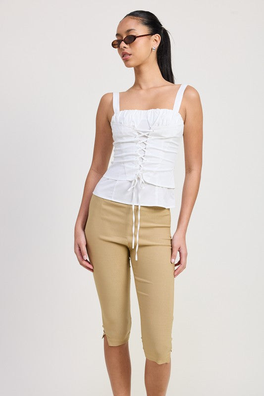 Chic Structure Square Neck Corset Top
