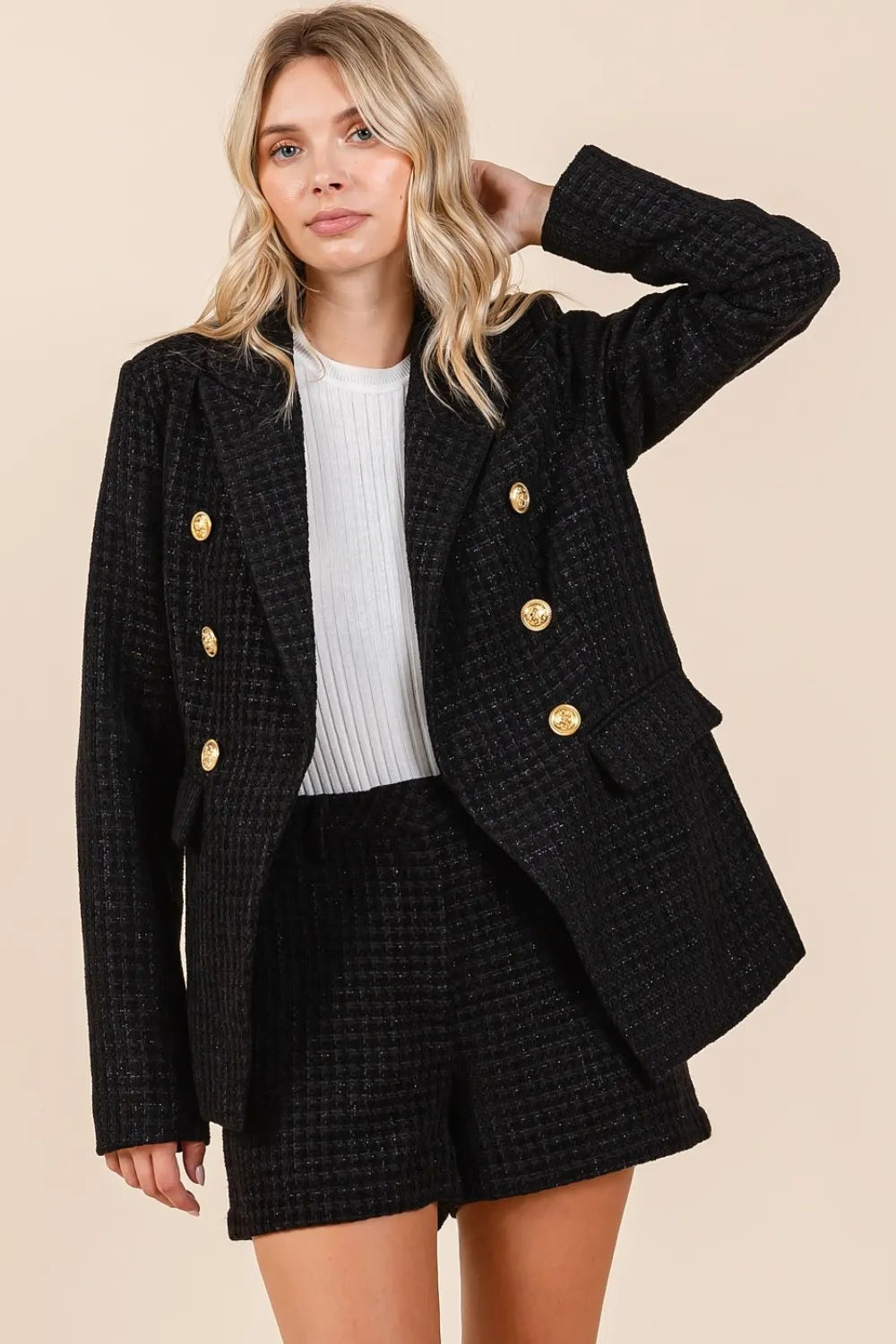 Luxe Tweed Blazer Shorts Set