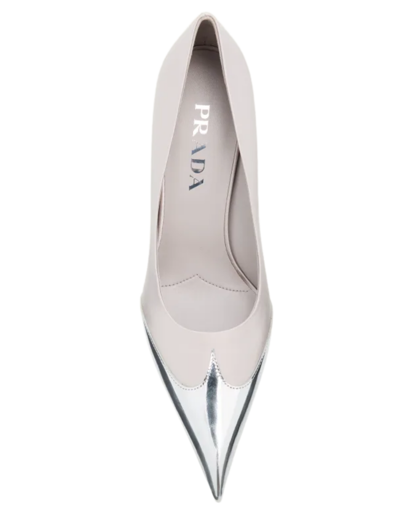Prada Satin Metallic Leather Cap Toe Pumps