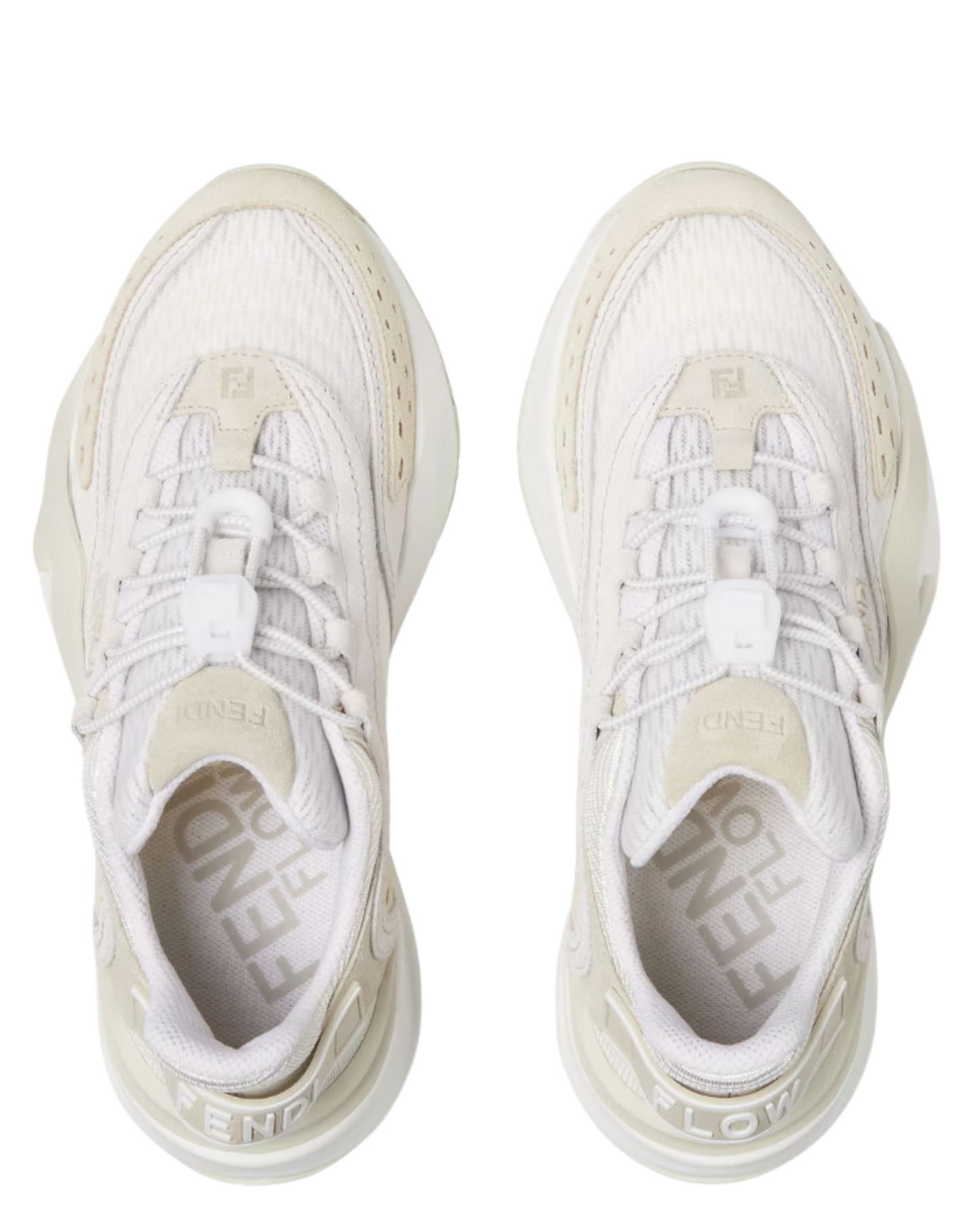 Fendi Flow White mesh and Suede Low Tops