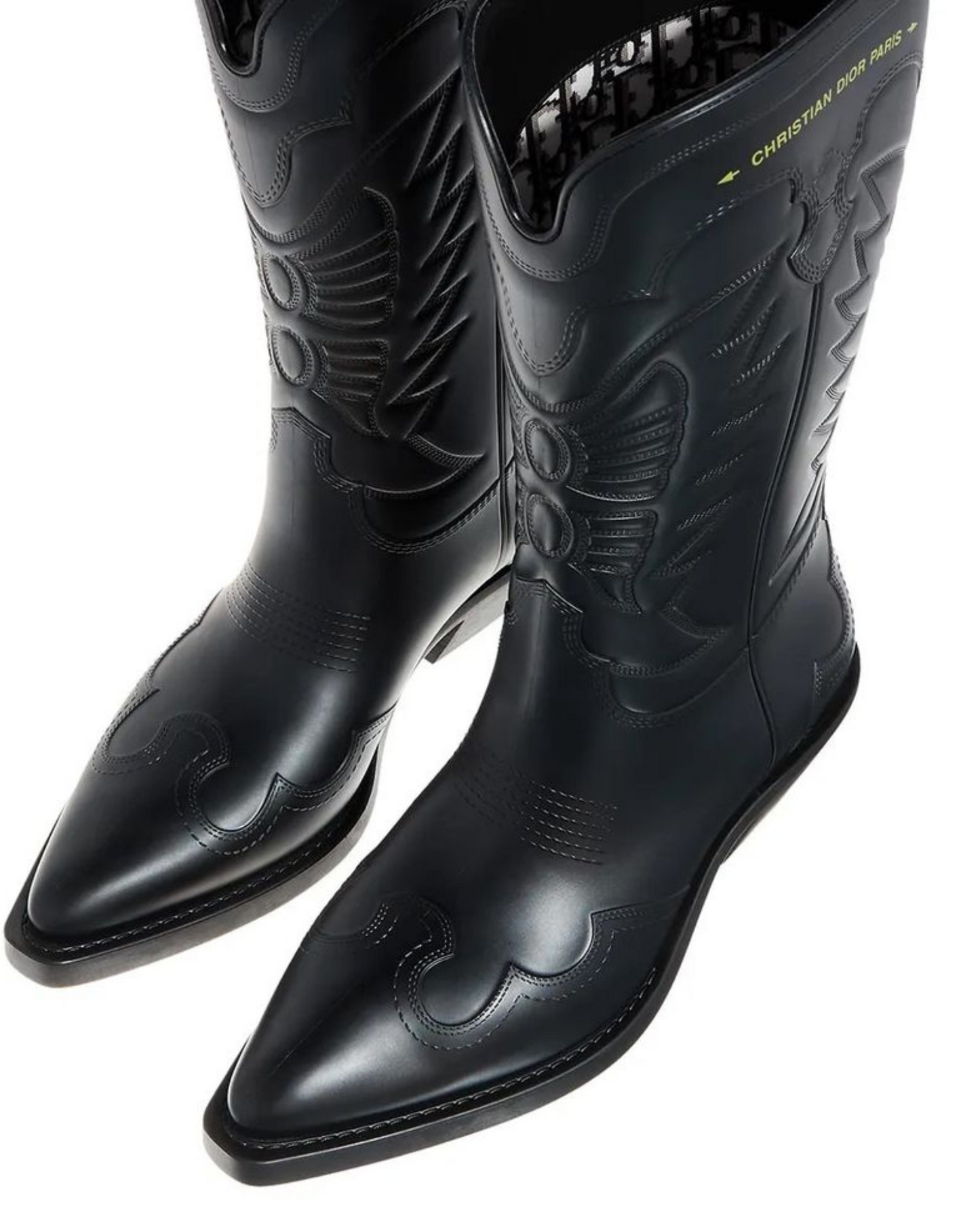 Dior Black Leather Cowboy Boot