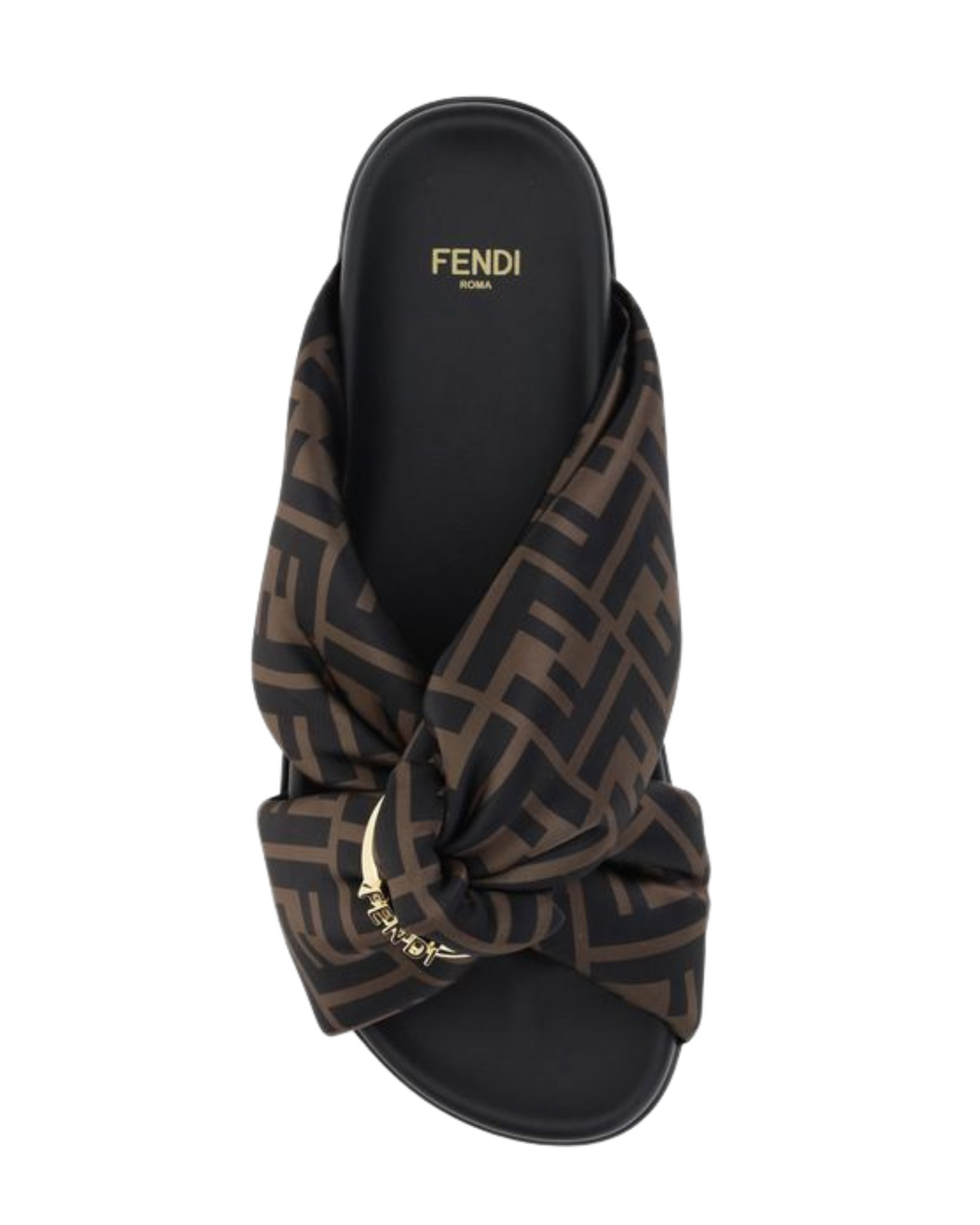 Fendi Satin Slide Sandals