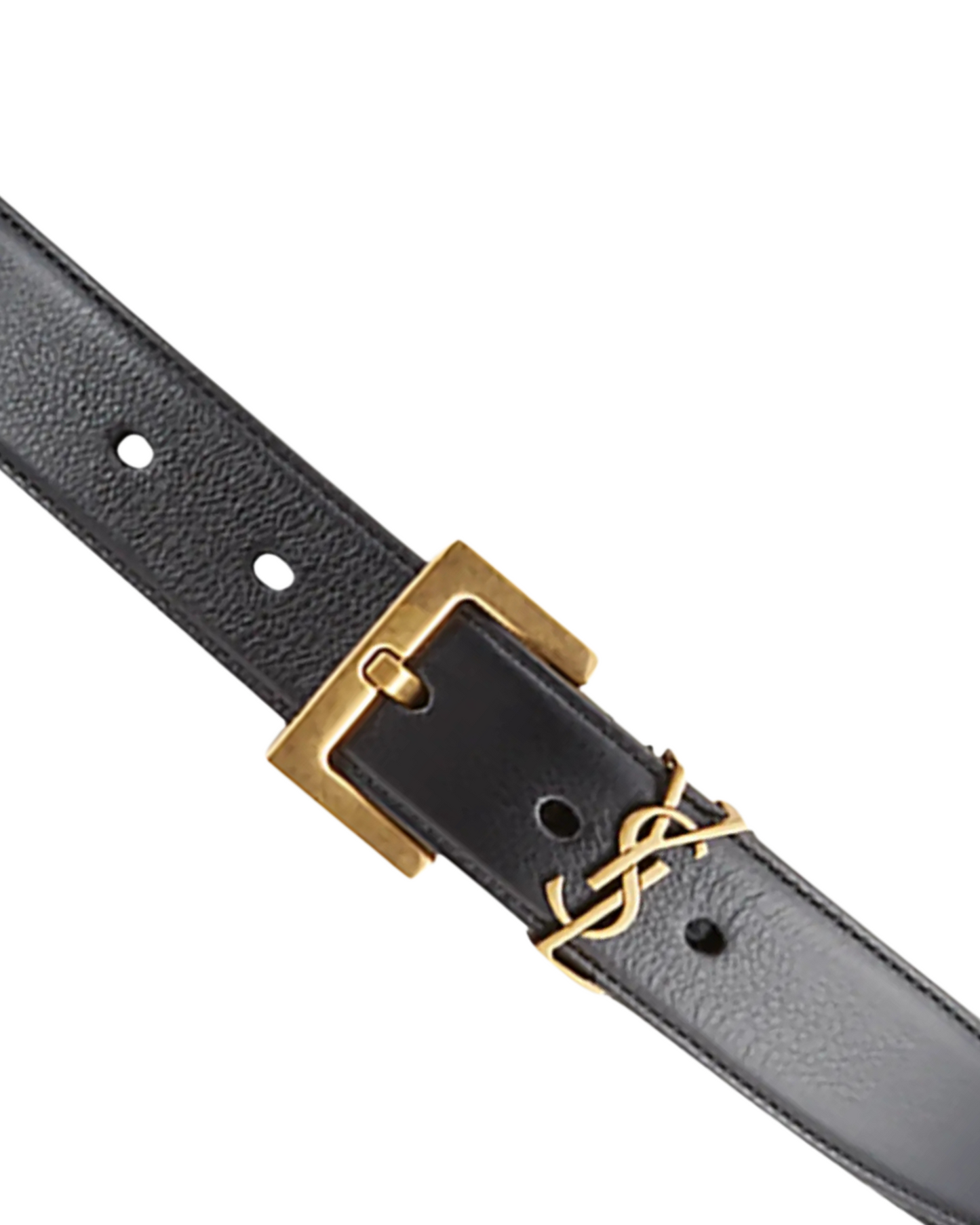 Saint Laurent Cassandre Thin Belt In Leather
