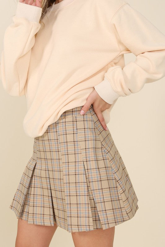 Plaid Pleated Mini Skirt Luxe and Allure