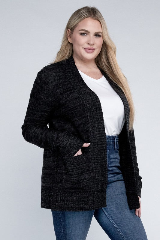 Solid Open Front Cardigan