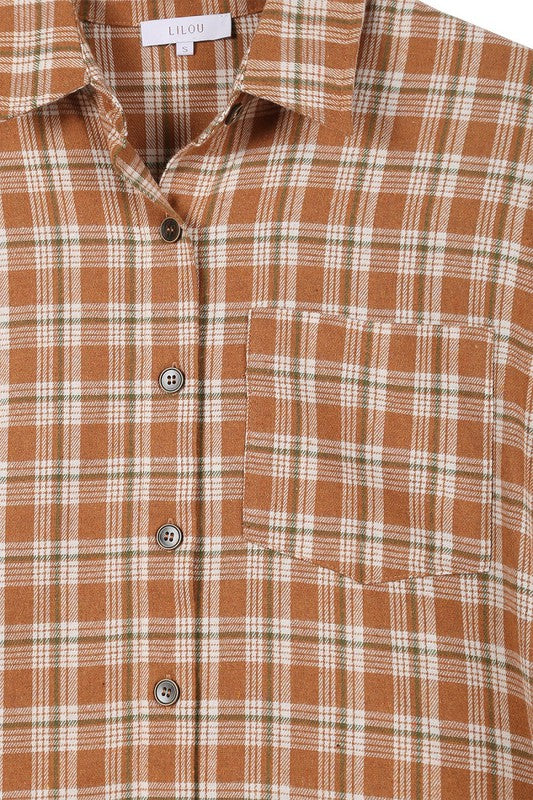 Autumn Beige Plaid Shirt