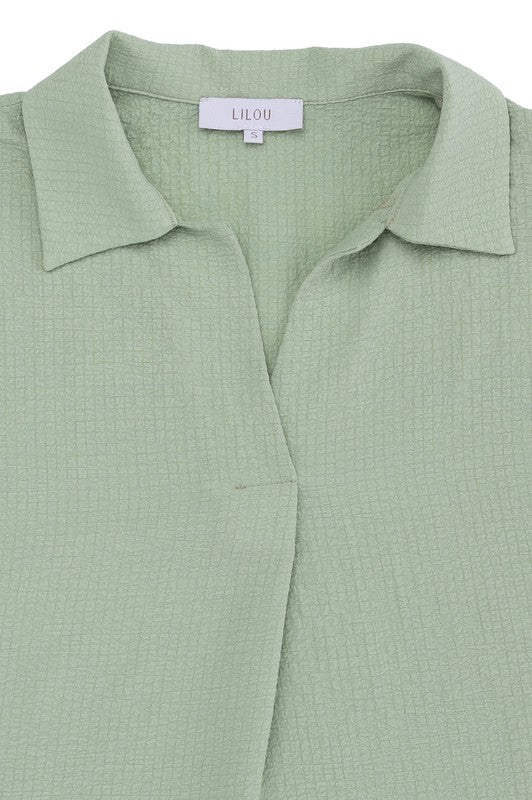 Pleasant Shirt Collared Blouse