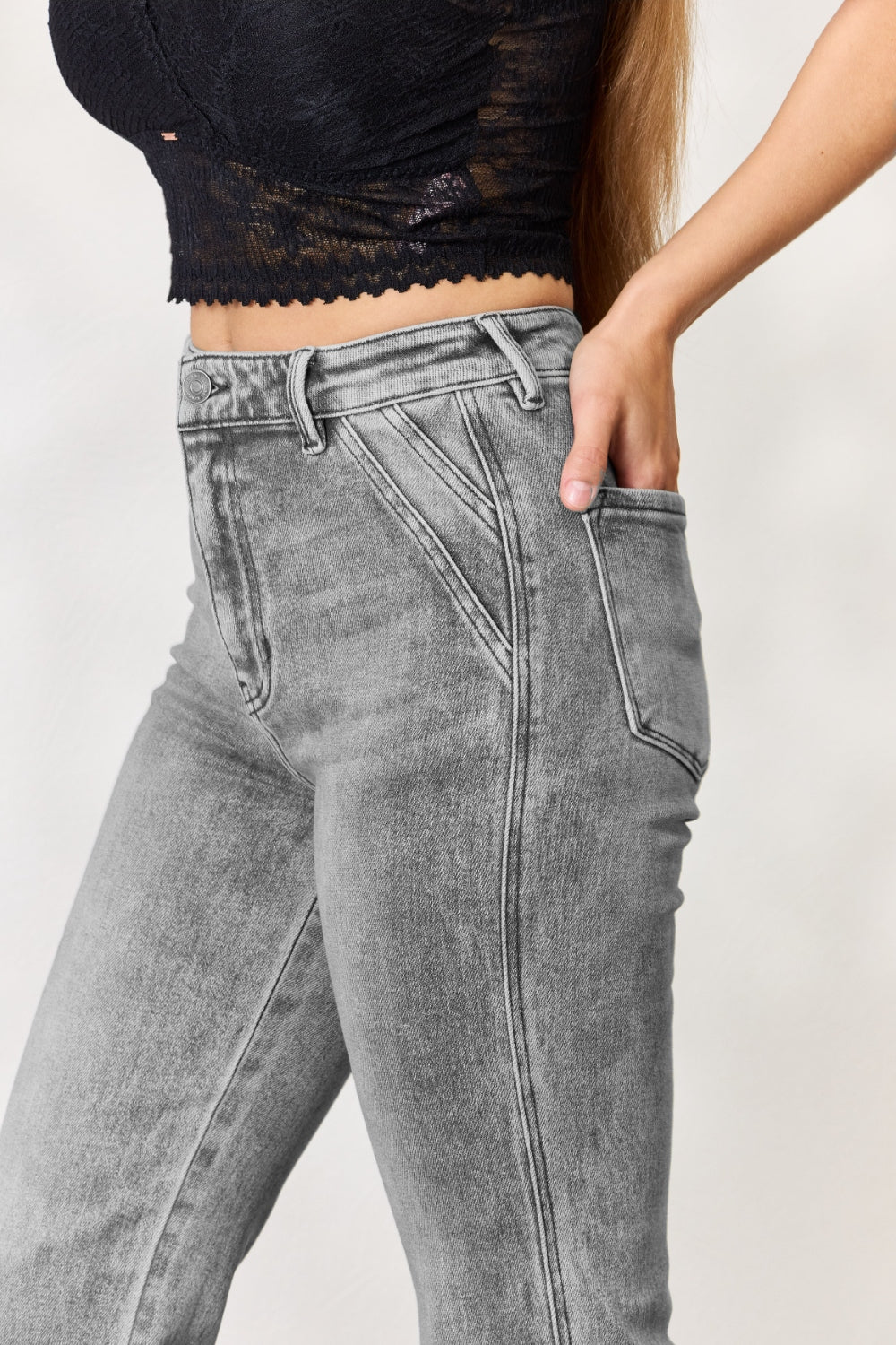 High Waist Slim Flare Jeans