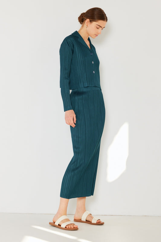 Allure Pleated Midi Pencil Skirt