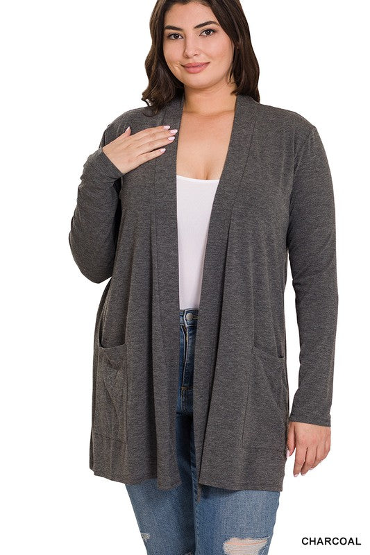 Slouchy Pocket Open Cardigan