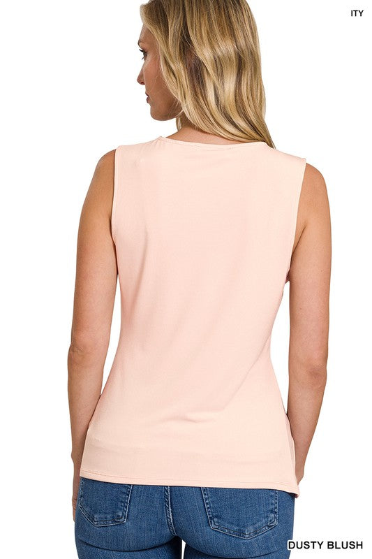 Knot-Front Sleeveless Top