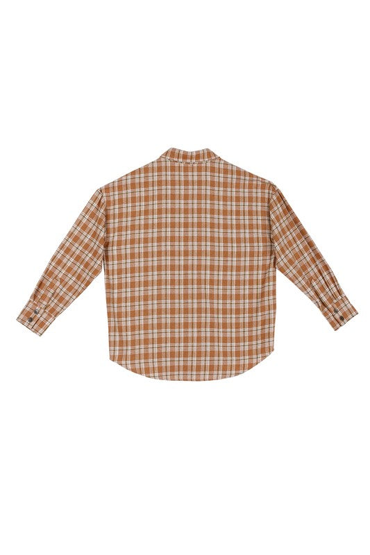 Autumn Beige Plaid Shirt