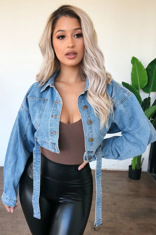 Cropped Denim Detailed Jacket