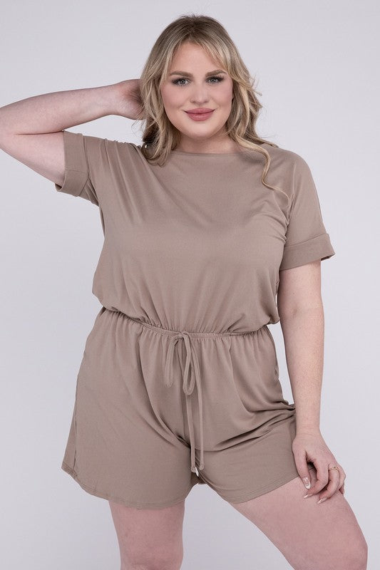 Brushed DTY Romper with Pockets