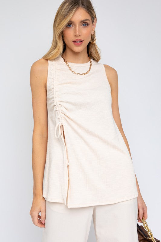 Monroe Sleeveless Ruching Top