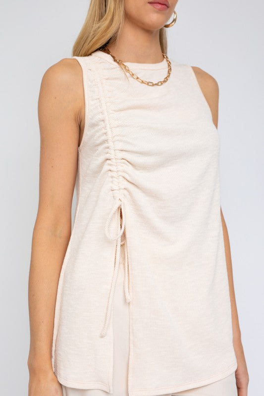 Monroe Sleeveless Ruching Top