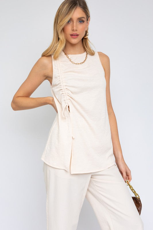 Monroe Sleeveless Ruching Top