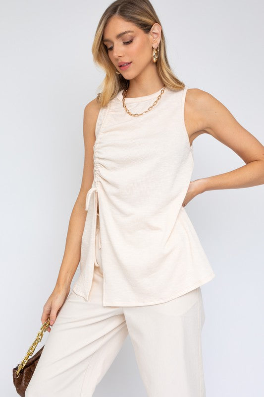 Monroe Sleeveless Ruching Top