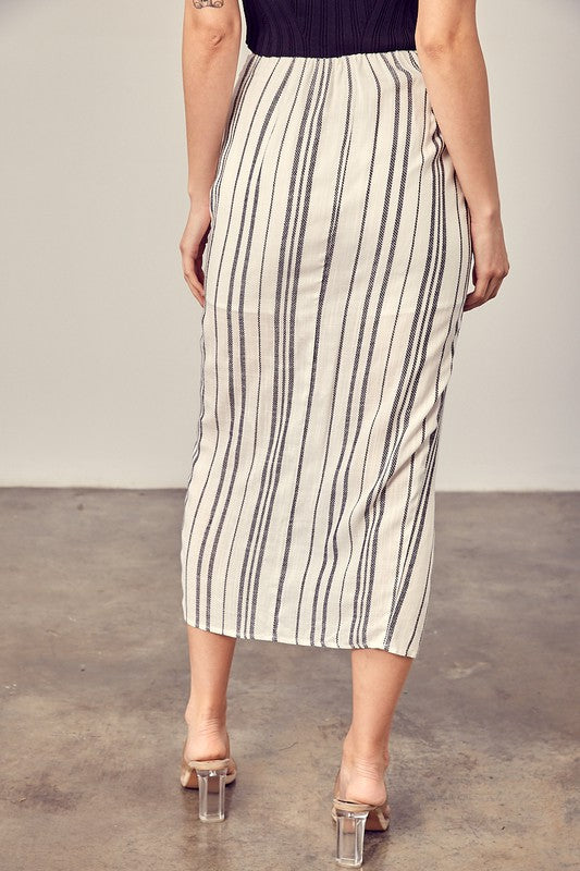 Stripe Overlap Skort