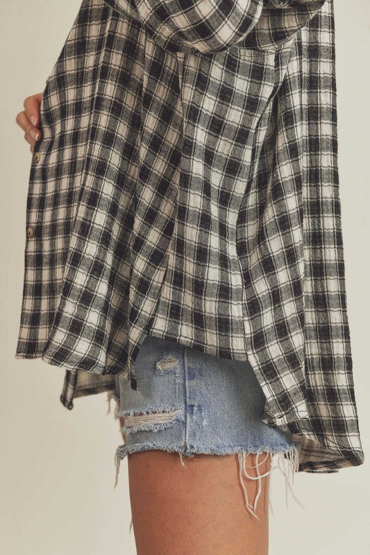 Heidy Oversized Button-Down Shirt with Chest Pockets