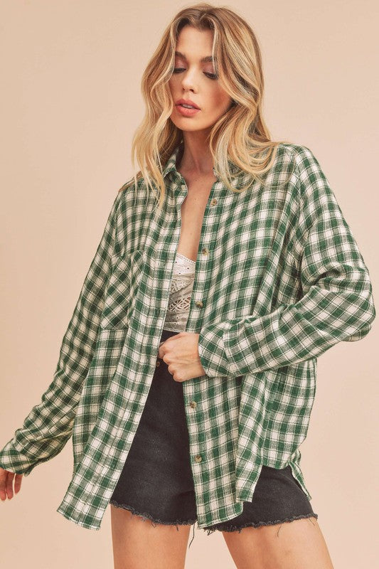 Heidy Oversized Button-Down Shirt with Chest Pockets