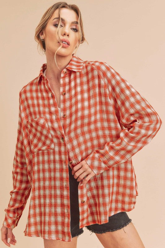 Heidy Oversized Button-Down Shirt with Chest Pockets