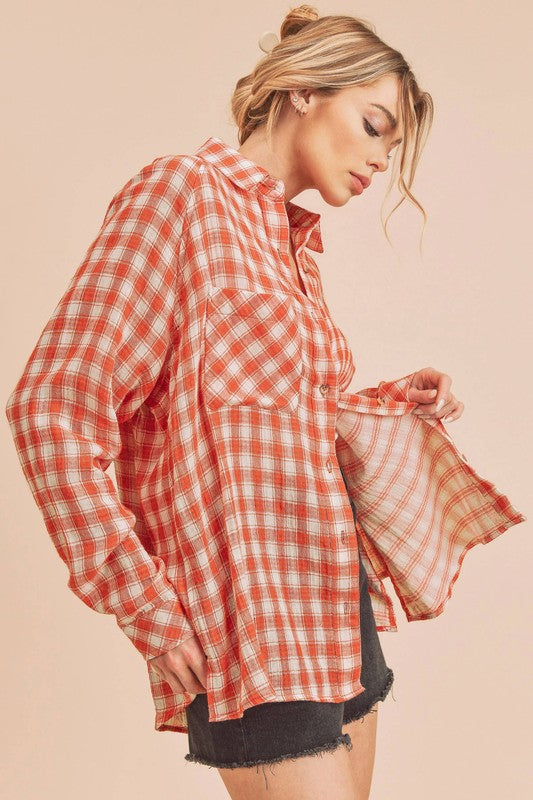 Heidy Oversized Button-Down Shirt with Chest Pockets