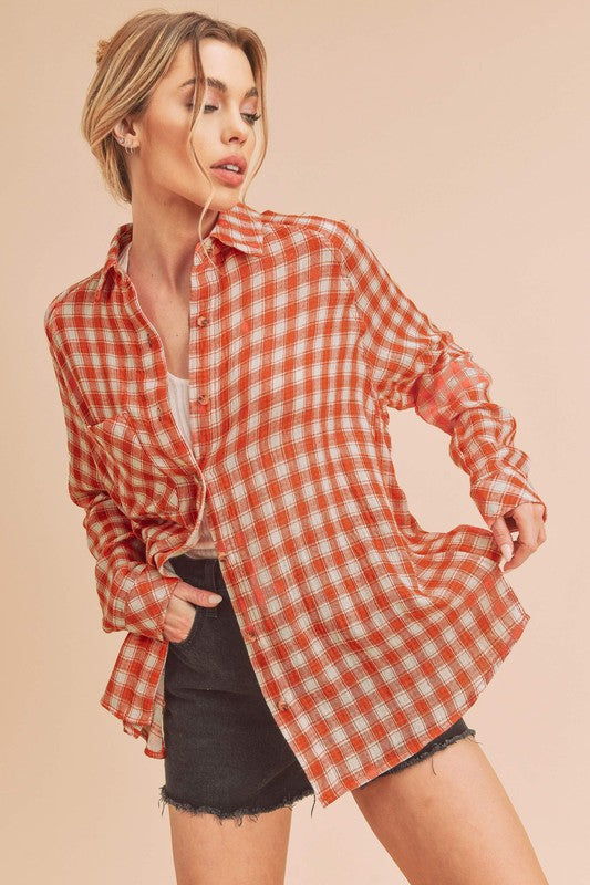 Heidy Oversized Button-Down Shirt with Chest Pockets