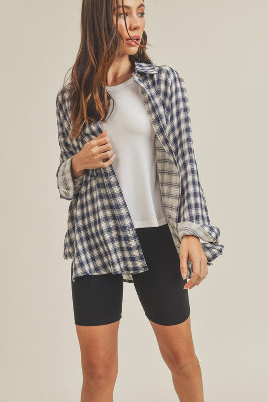 Heidy Oversized Button-Down Shirt with Chest Pockets