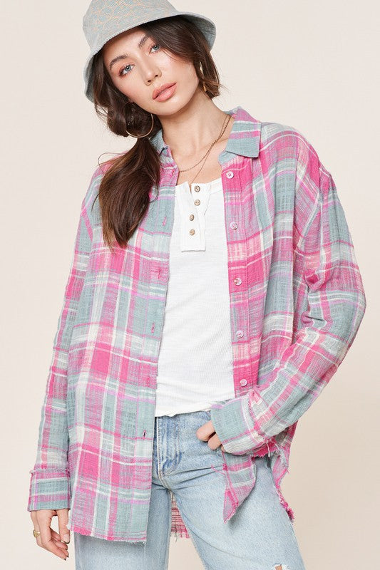 Peony Button Down Layer Top