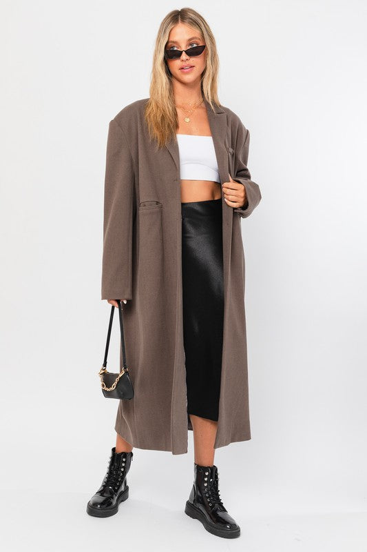Luxe Straight Blazer Long Coat