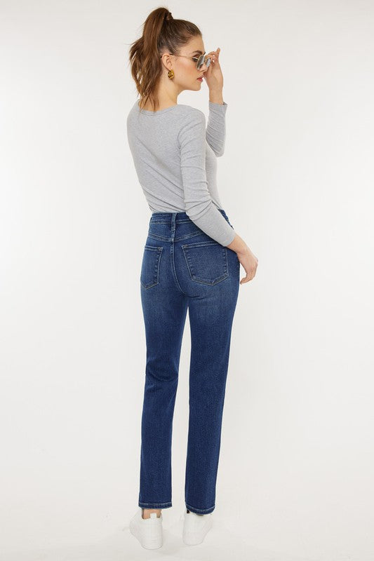 High Rise Slim Straight Jeans