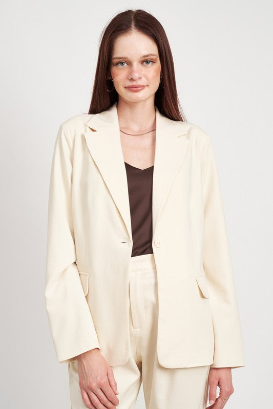 Oversized Cut-Edge Detail Blazer