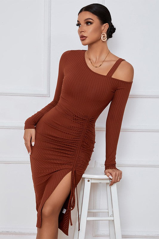 Dust- Off One-Shoulder Cutout Dress