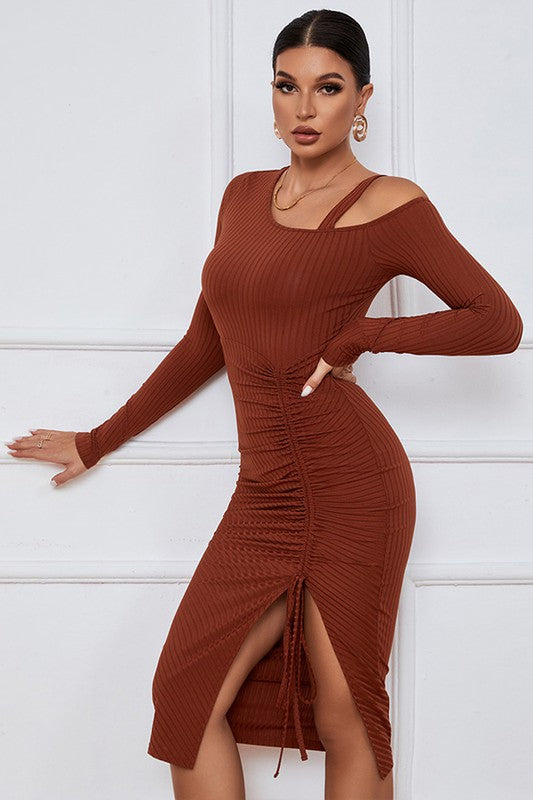 Dust- Off One-Shoulder Cutout Dress