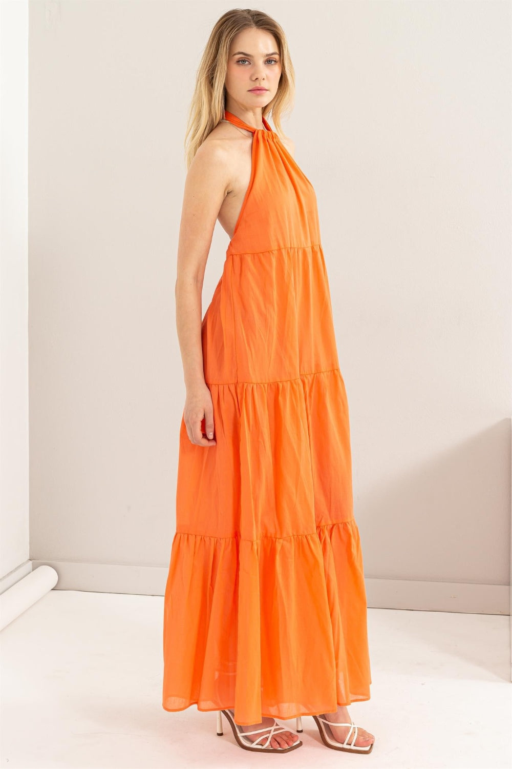 Halter Neck Cover Up Maxi Dress