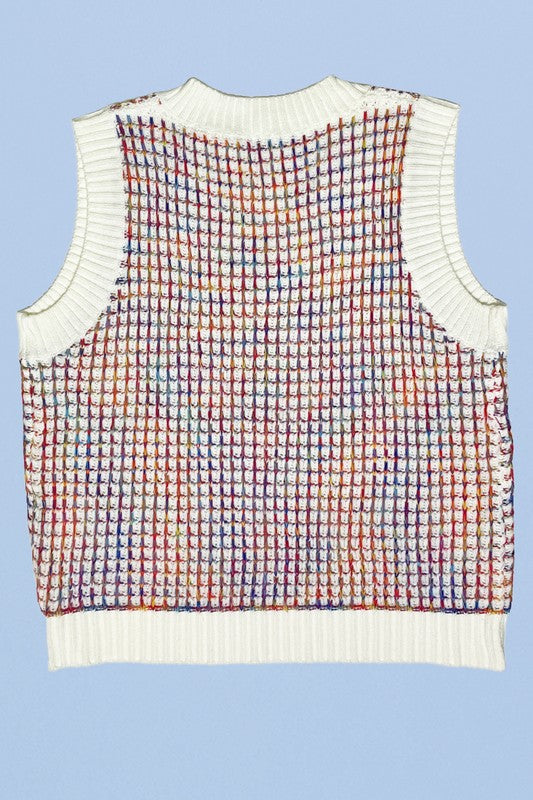 Multicolor knit vest