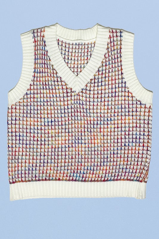 Multicolor knit vest