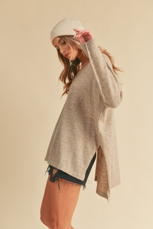 Amaly Oversized V-Neck Sweater