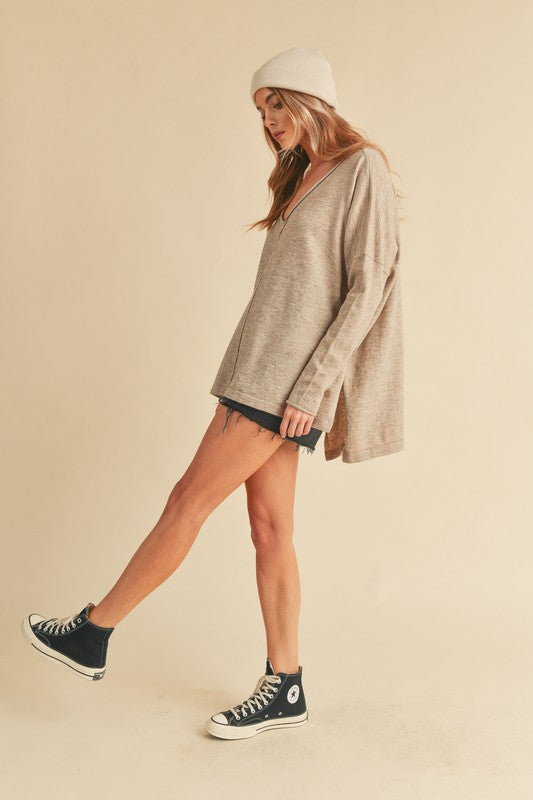 Amaly Oversized V-Neck Sweater