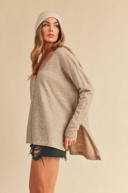 Amaly Oversized V-Neck Sweater