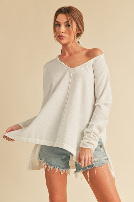 Amaly Oversized V-Neck Sweater