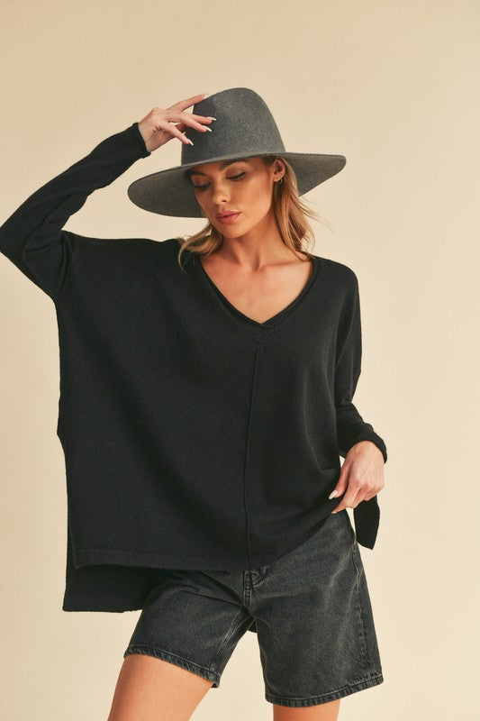 Amaly Oversized V-Neck Sweater