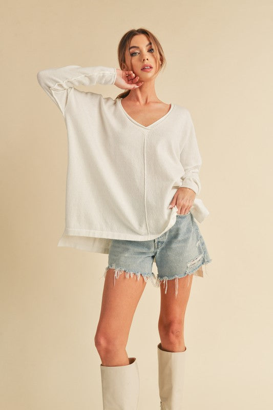 Amaly Oversized V-Neck Sweater