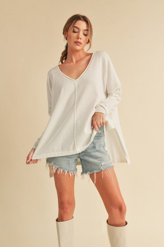 Amaly Oversized V-Neck Sweater