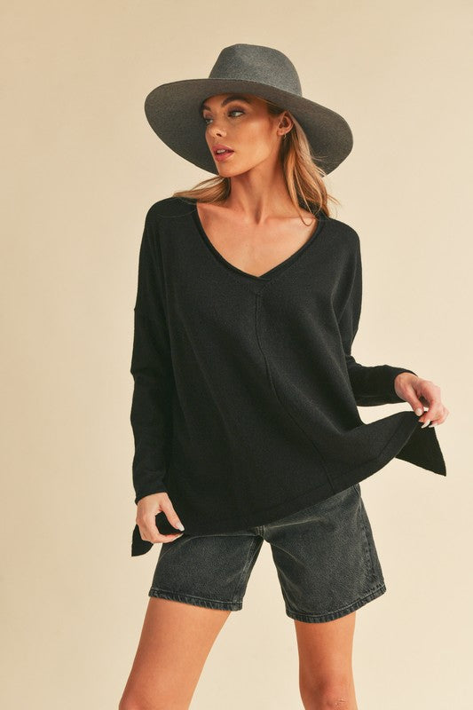 Amaly Oversized V-Neck Sweater